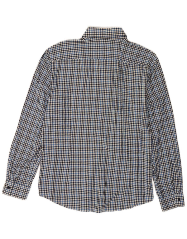 Hugo Boss Mens Slim Fit Shirt Large Blue Check Cotton