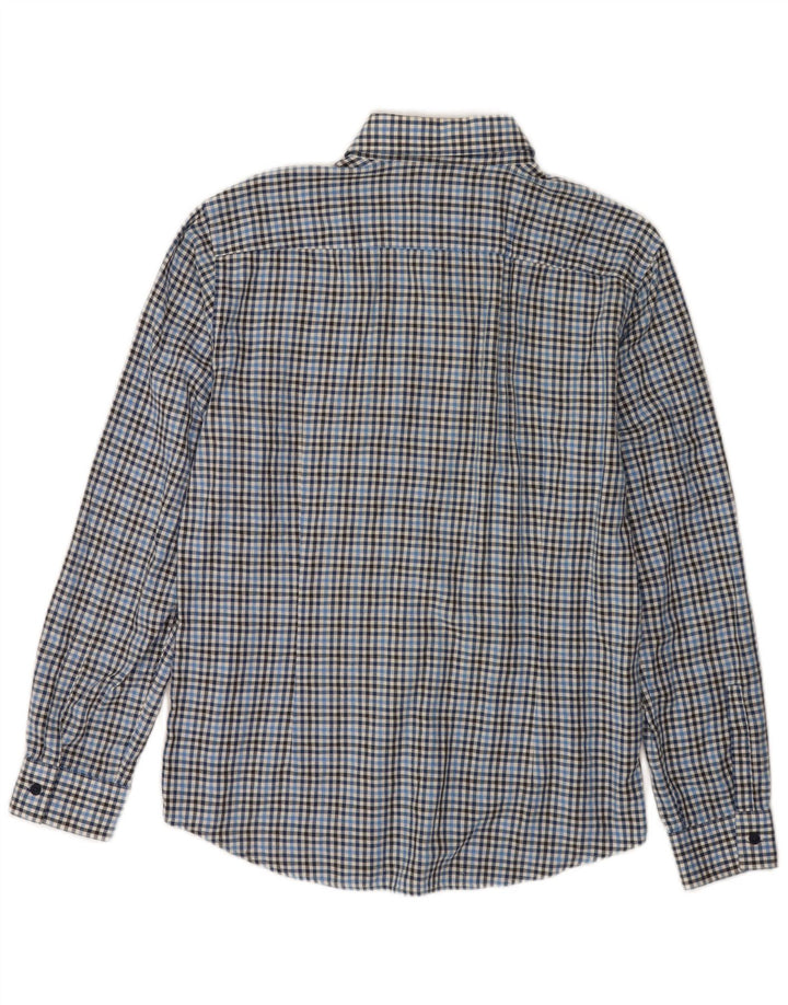 Hugo Boss Herren-Slim-Fit-Hemd, groß, blau kariert, Baumwolle