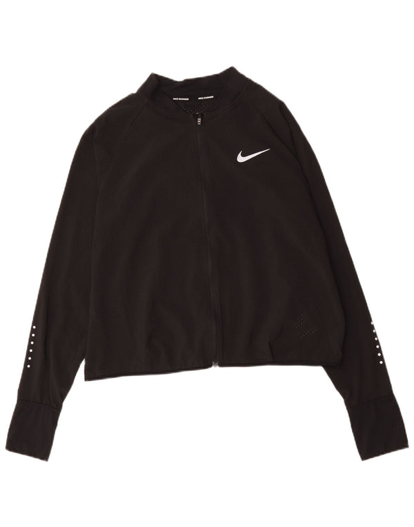 Nike Damen Running Crop Trainingsanzug Top Jacke UK 16 Large Schwarz Polyester