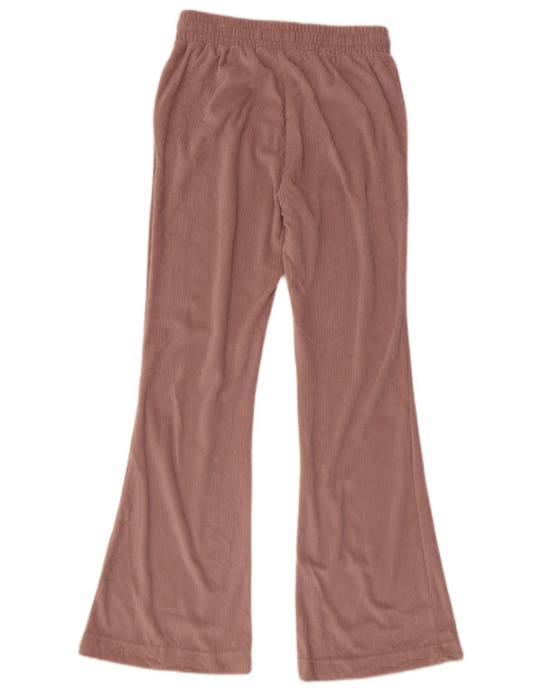 Adidas Damen Flare Velour Trainingshose UK 12/14 Mittelrosa