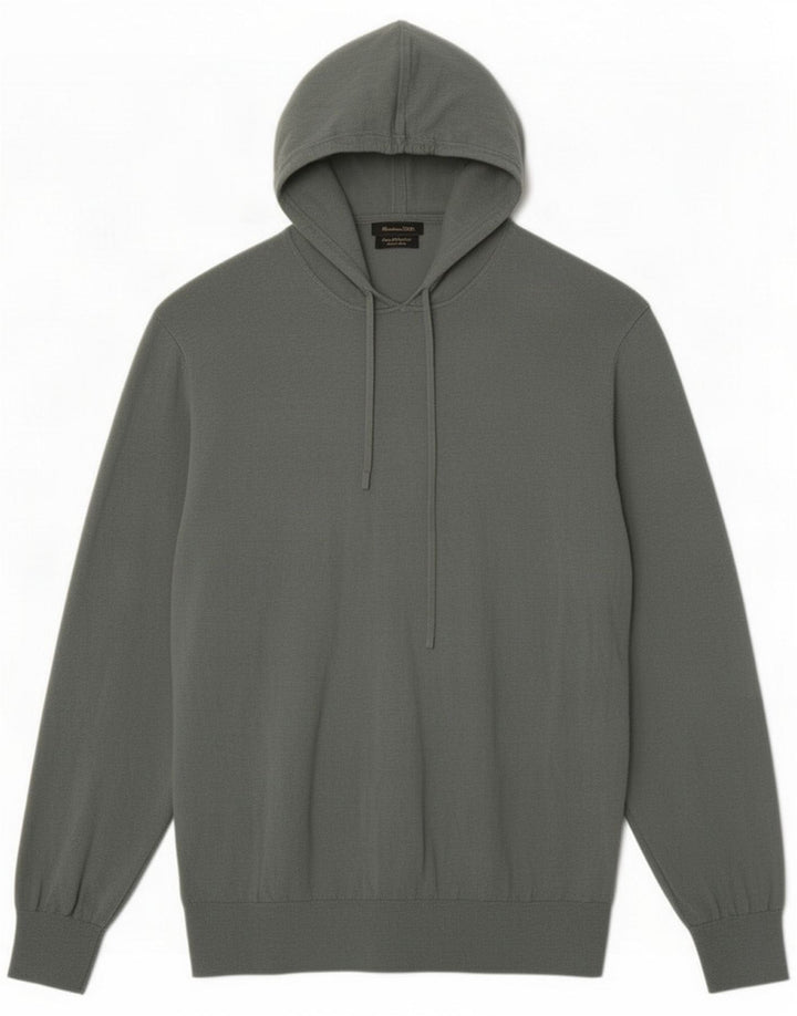 Massimo Dutti Herren-Kapuzenpullover aus mittelgrüner Baumwolle