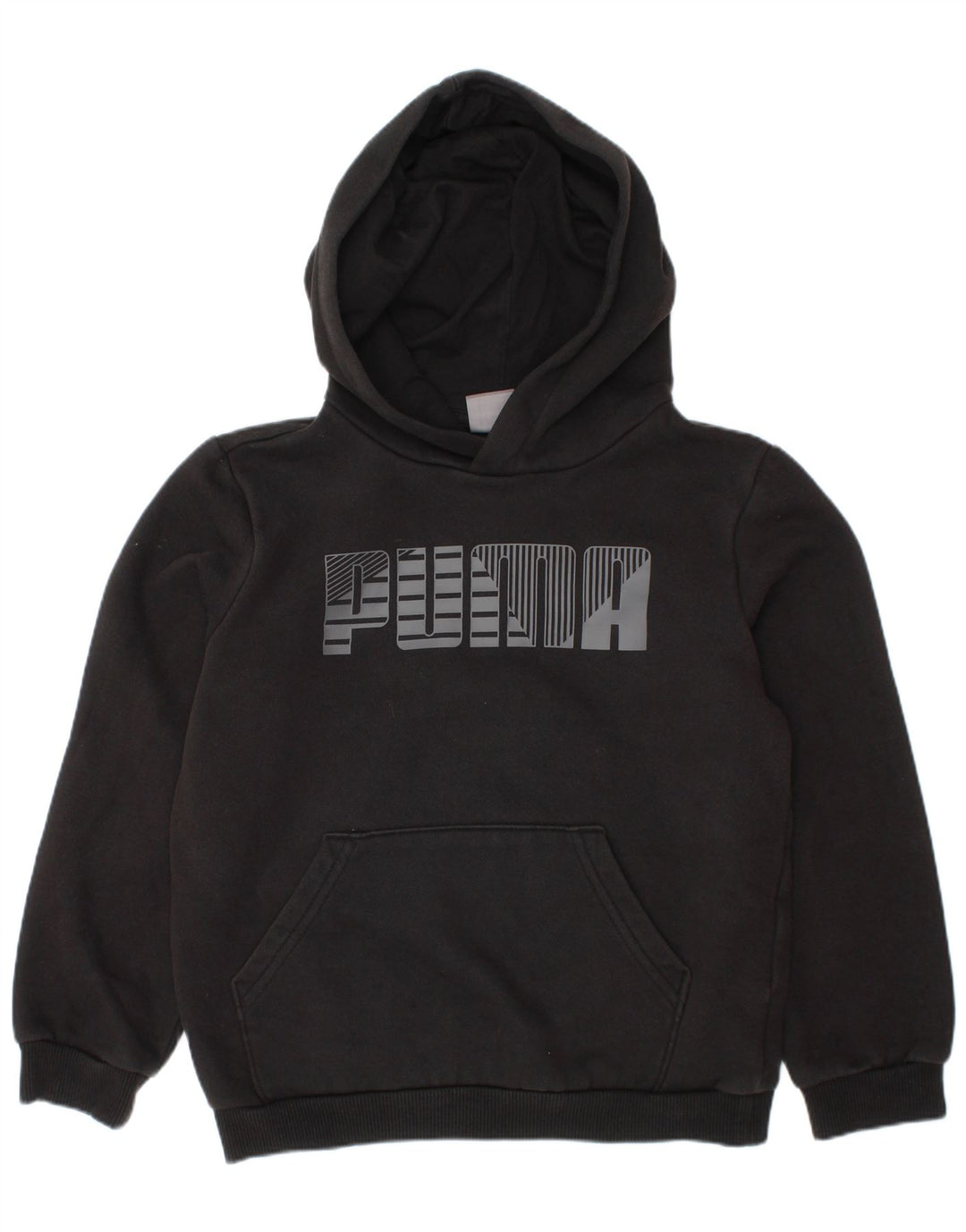 PUMA Jungen Graphic Hoodie Pullover 7–8 Jahre, schwarze Baumwolle