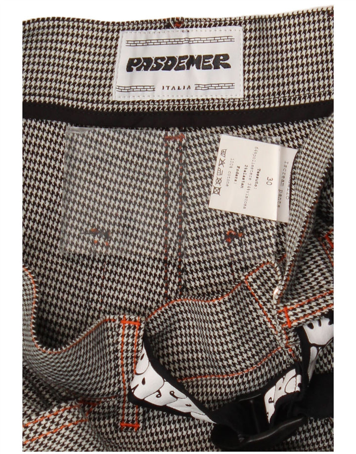 Pas De Mer Herren-Cargohose mit Grafik, W30, L30, schwarzer Hahnentritt-Cartoon