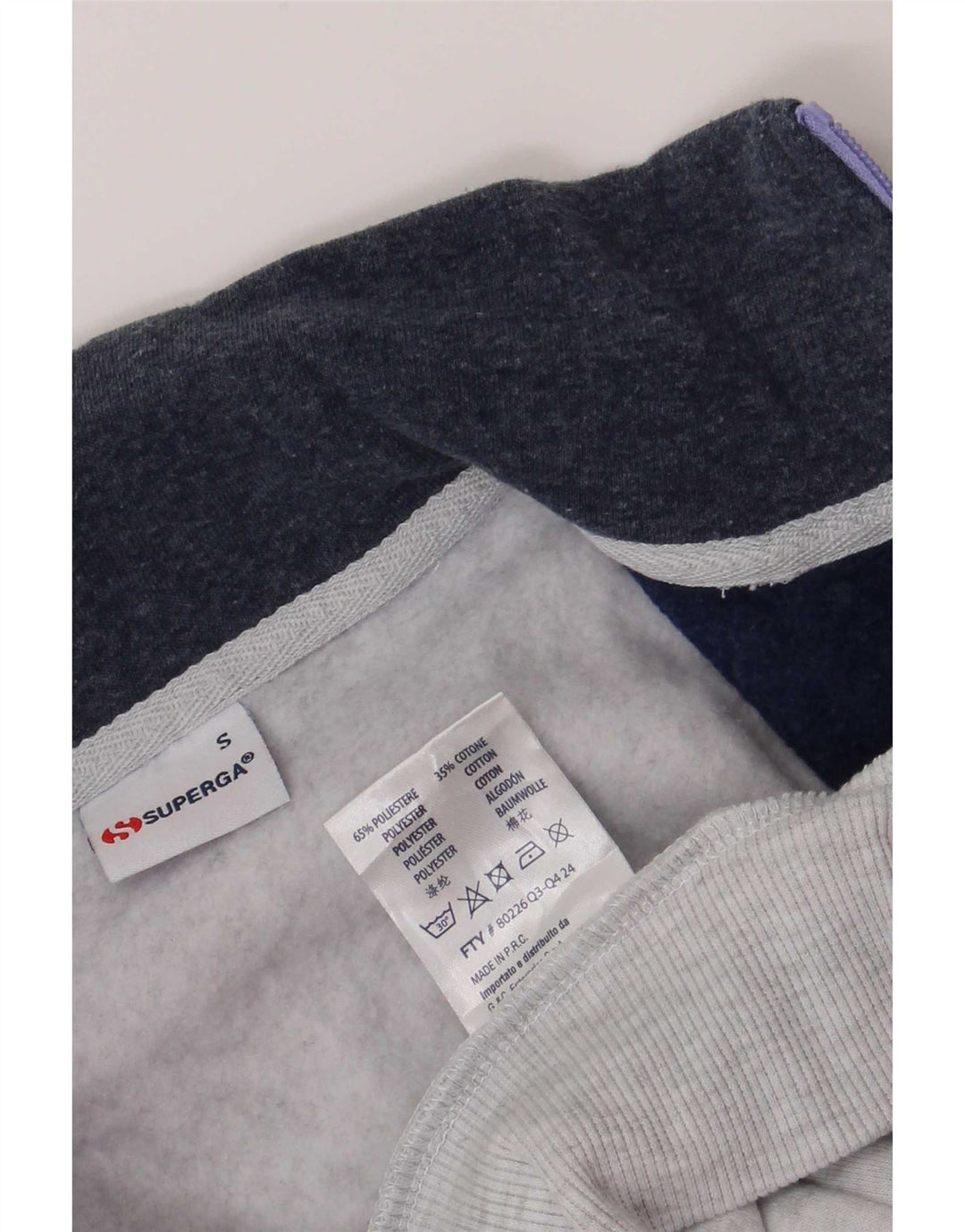 Superga Herren-Trainingsanzug mit normaler Passform, Oberteil, Jacke, Größe S, Grau, Farbblock, Sport