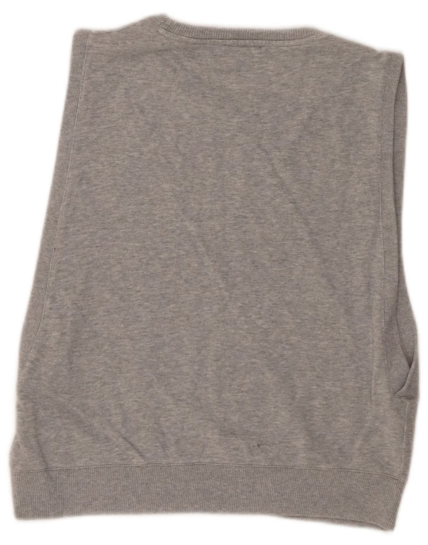 Cos Crop ärmelloser Sweatshirt-Pullover für Damen, UK 12, mittelgraue Baumwolle