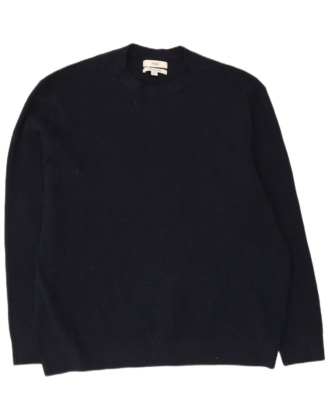 Marks & Spencer Herren-Pullover mit Rundhalsausschnitt, 3XL, Marineblau, Polyester
