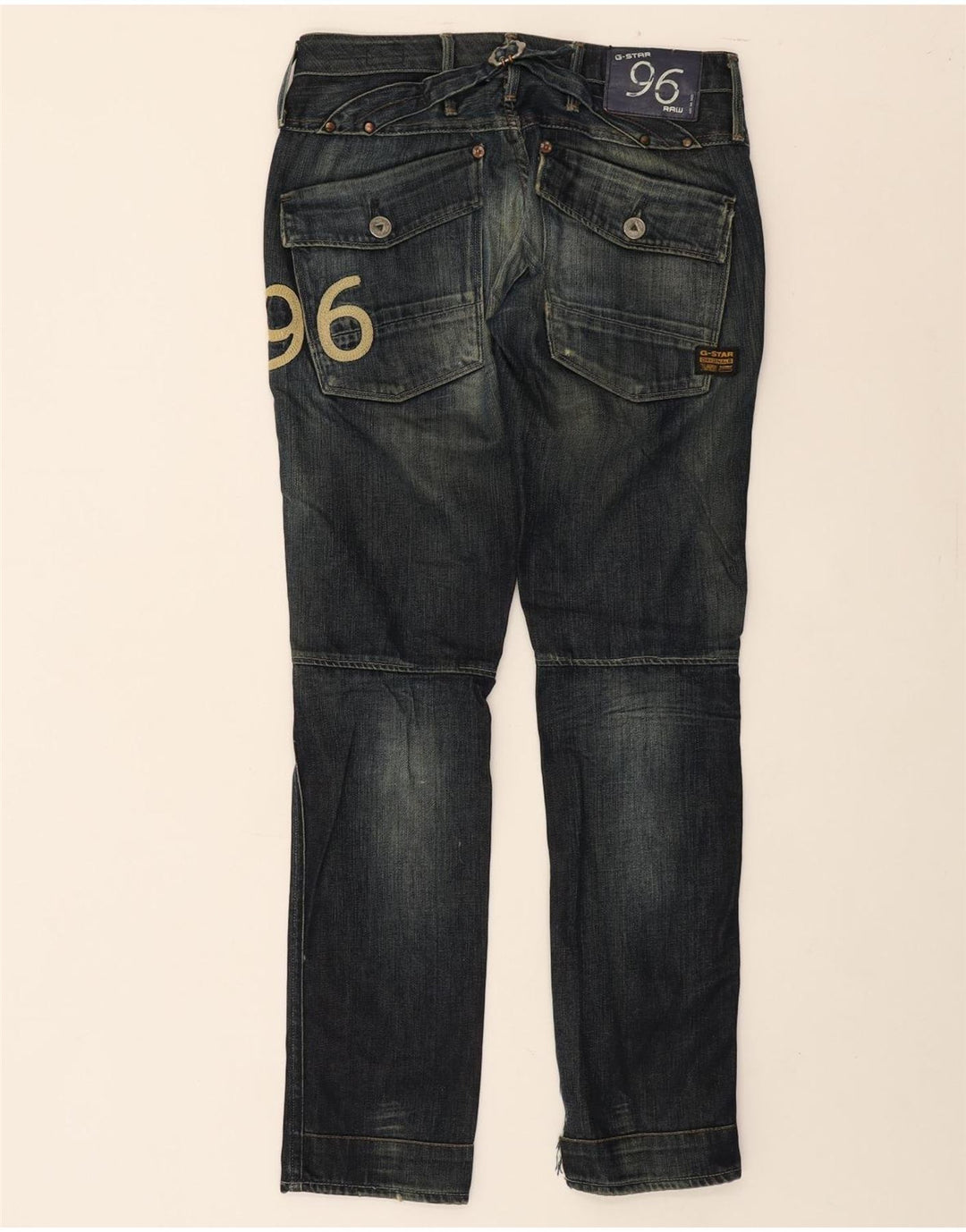 G-STAR Womens Graphic Slim Jeans W27 L30 Navy Blue Cotton Vintage G-Star and Second-Hand G-Star from Messina Hembry 