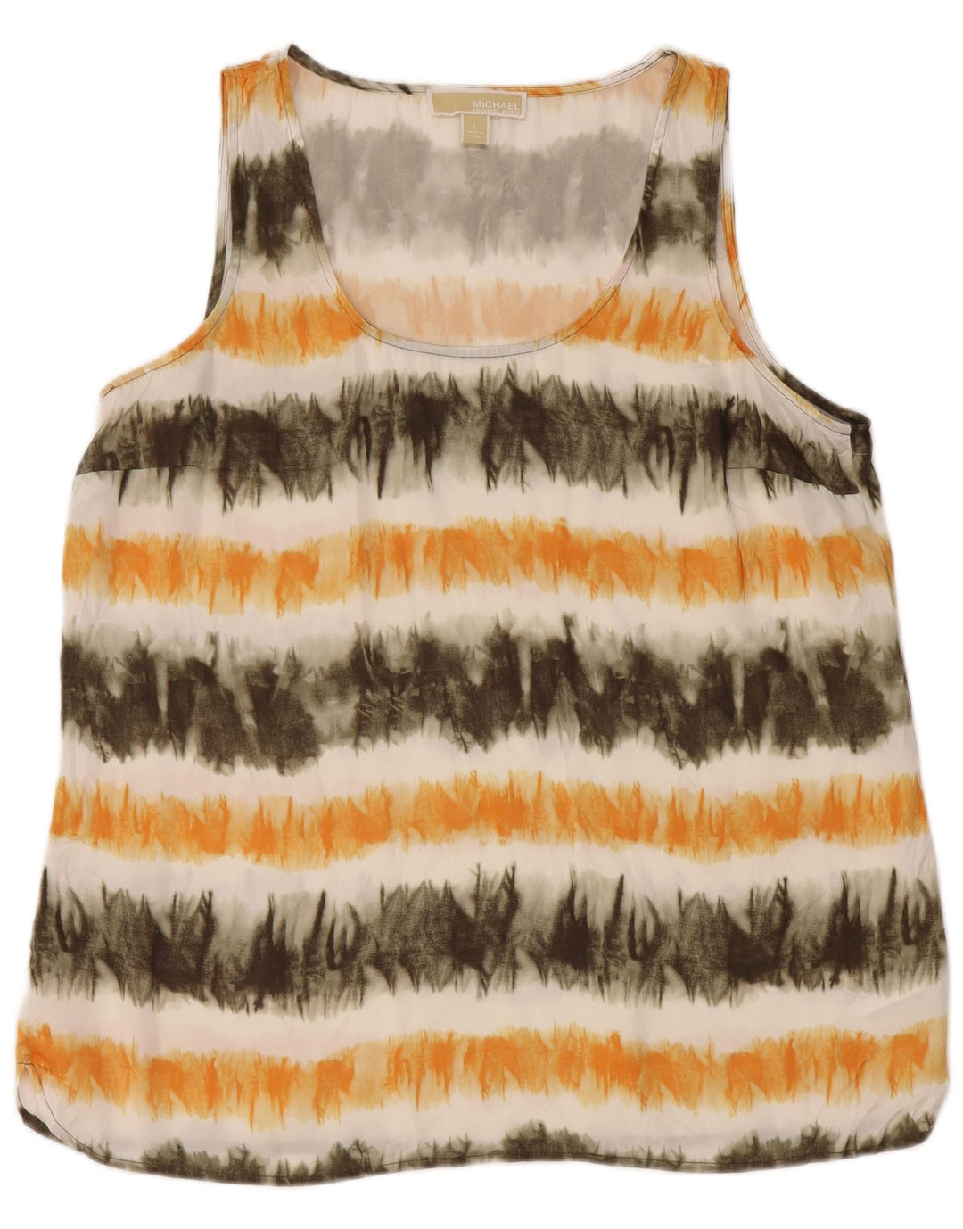 MICHAEL KORS Damen Weste Top UK 16 Großes mehrfarbiges Batik-Polyester