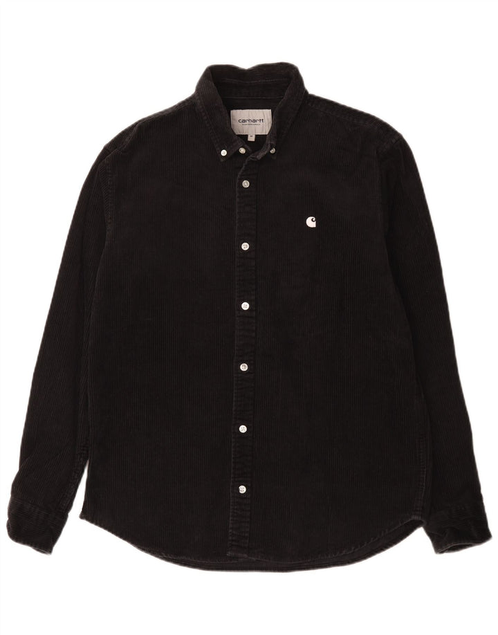 Carhartt Herren-Cordhemd aus mittelschwarzer Baumwolle
