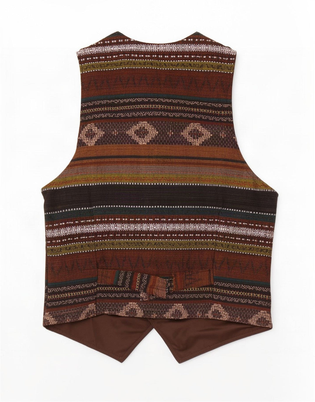 Vintage Herren Lederweste mittelbraun geometrisch