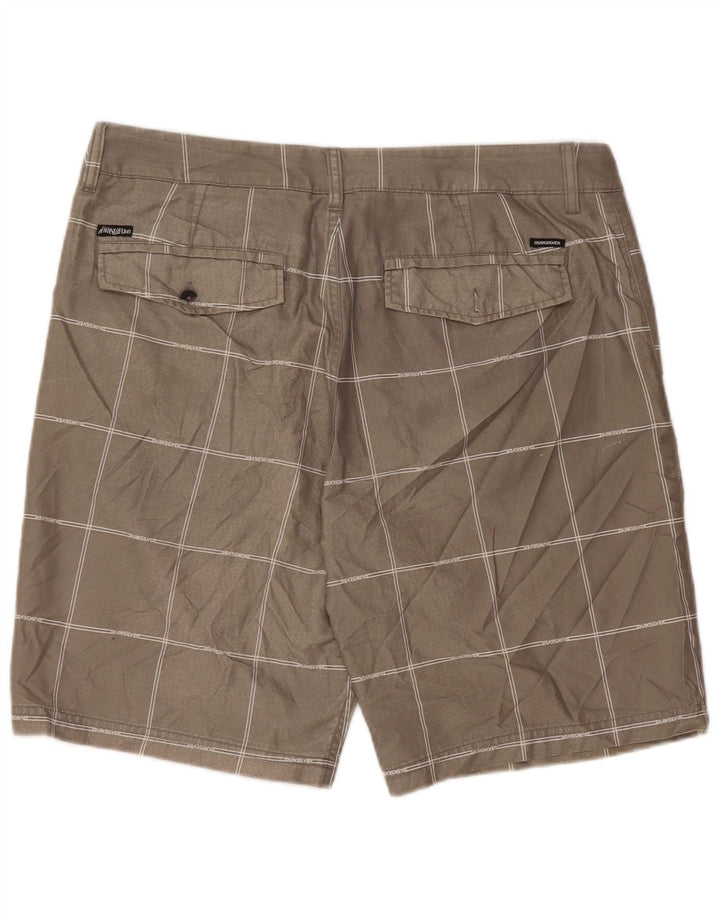 Quiksilver Herren-Chinoshorts W34, großes grau kariertes Polyester