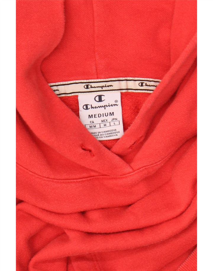 Champion Damen Crop Hoodie Pullover UK 14 Mittelrot