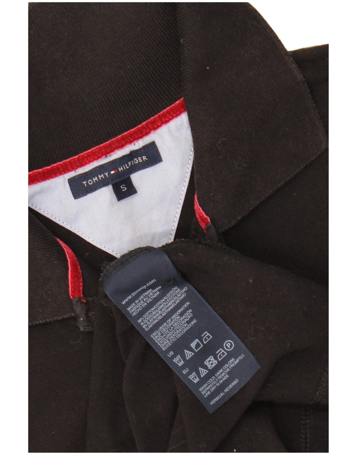 TOMMY HILFIGER Damen Poloshirt UK 8 Small Schwarz Baumwolle