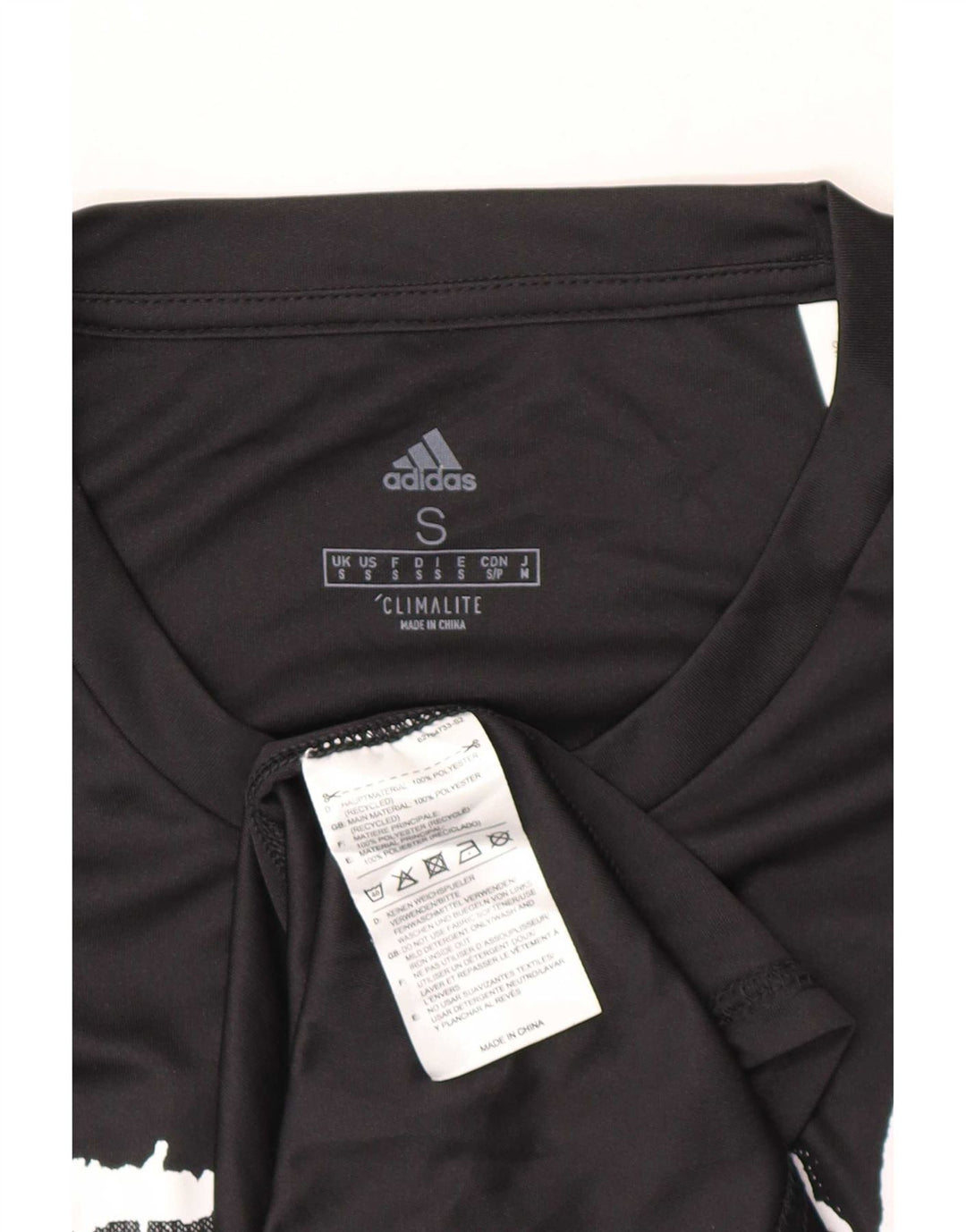 Adidas Herren Climalite Graphic T-Shirt Top Small Schwarz Polyester