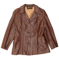 Julian Vard Damen-Blazerjacke aus Leder mit 3 Knöpfen, Gr. 10, Braun