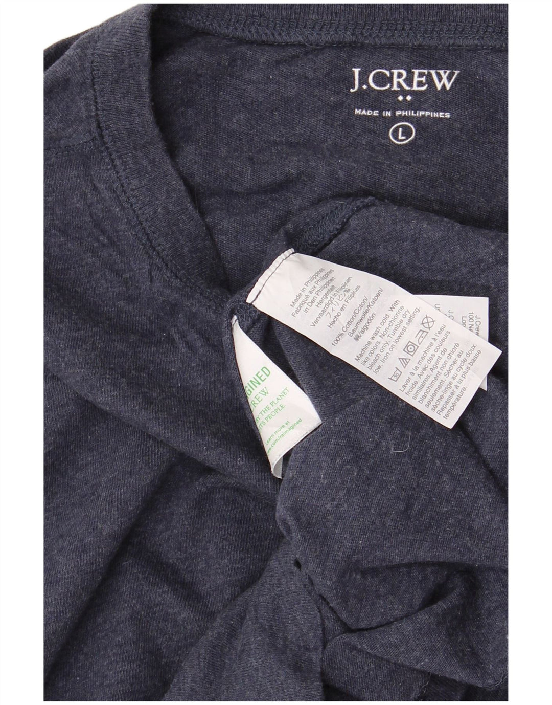 J. Crew Herren-Oberteil, langärmelig, groß, marineblau, Baumwolle