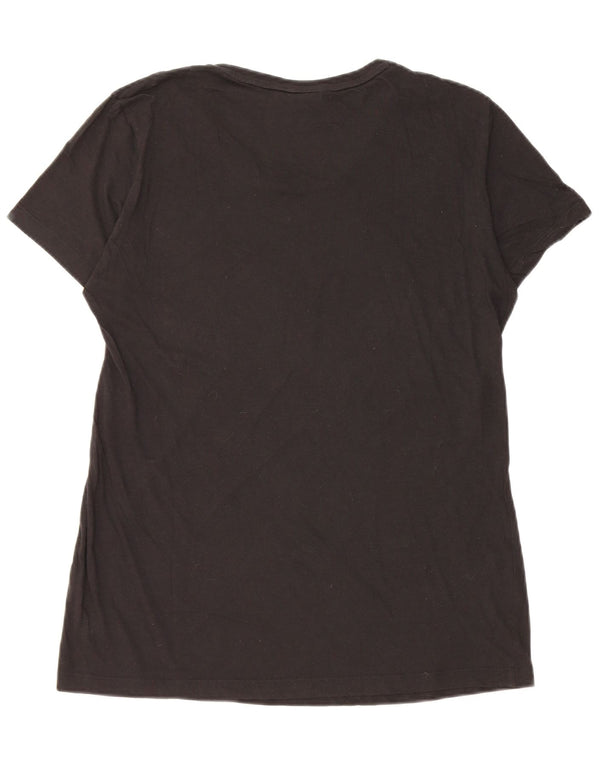 Adidas Damen Graphic T-Shirt Top UK 14 Large Schwarz