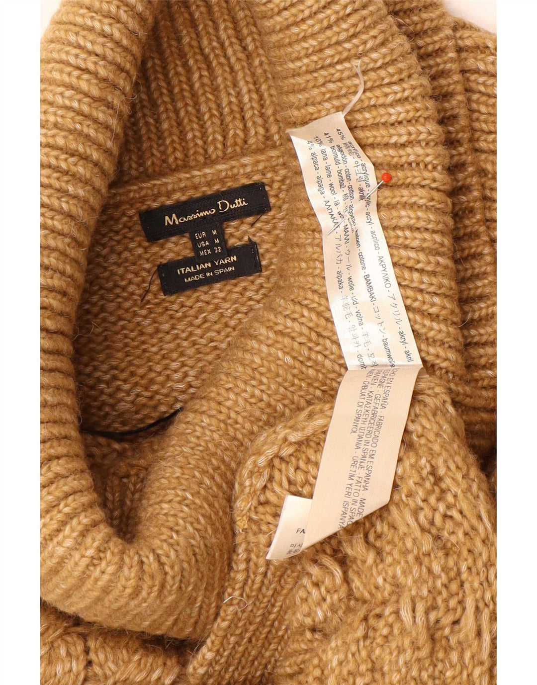 Massimo Dutti Rollkragenpullover für Damen, UK 14, Mittelbraun, Acryl