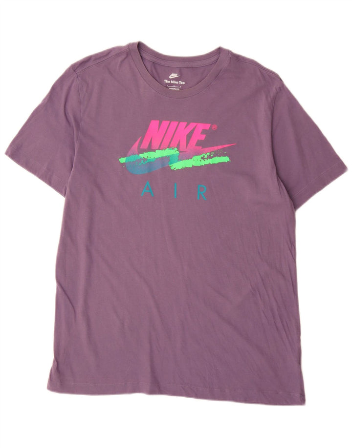 Nike Herren-T-Shirt mit Grafik, Größe L, Lila, Baumwolle