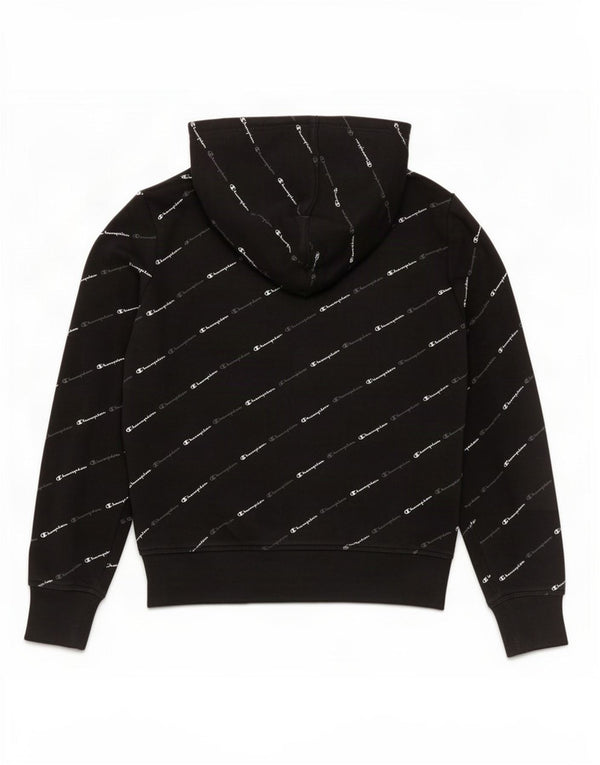 Champion Womens Graphic Hoodie Pullover UK 10 Small Schwarz Baumwolle