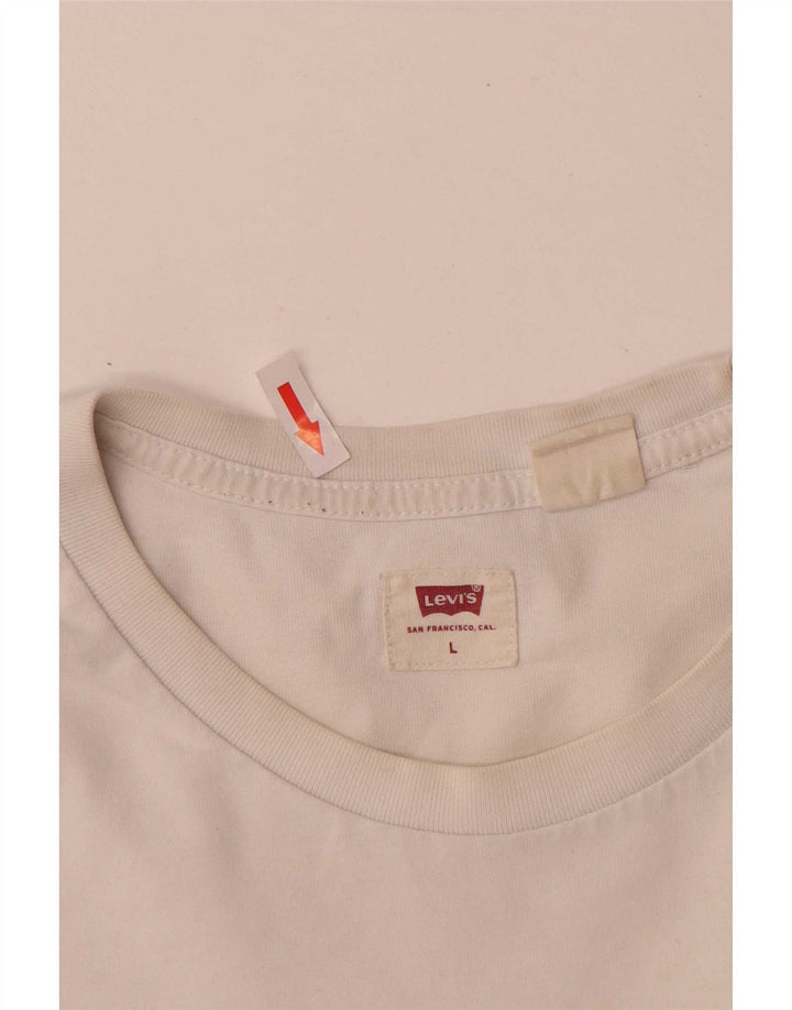 Levi's Herren-T-Shirt mit Grafik, Größe L, Weiß