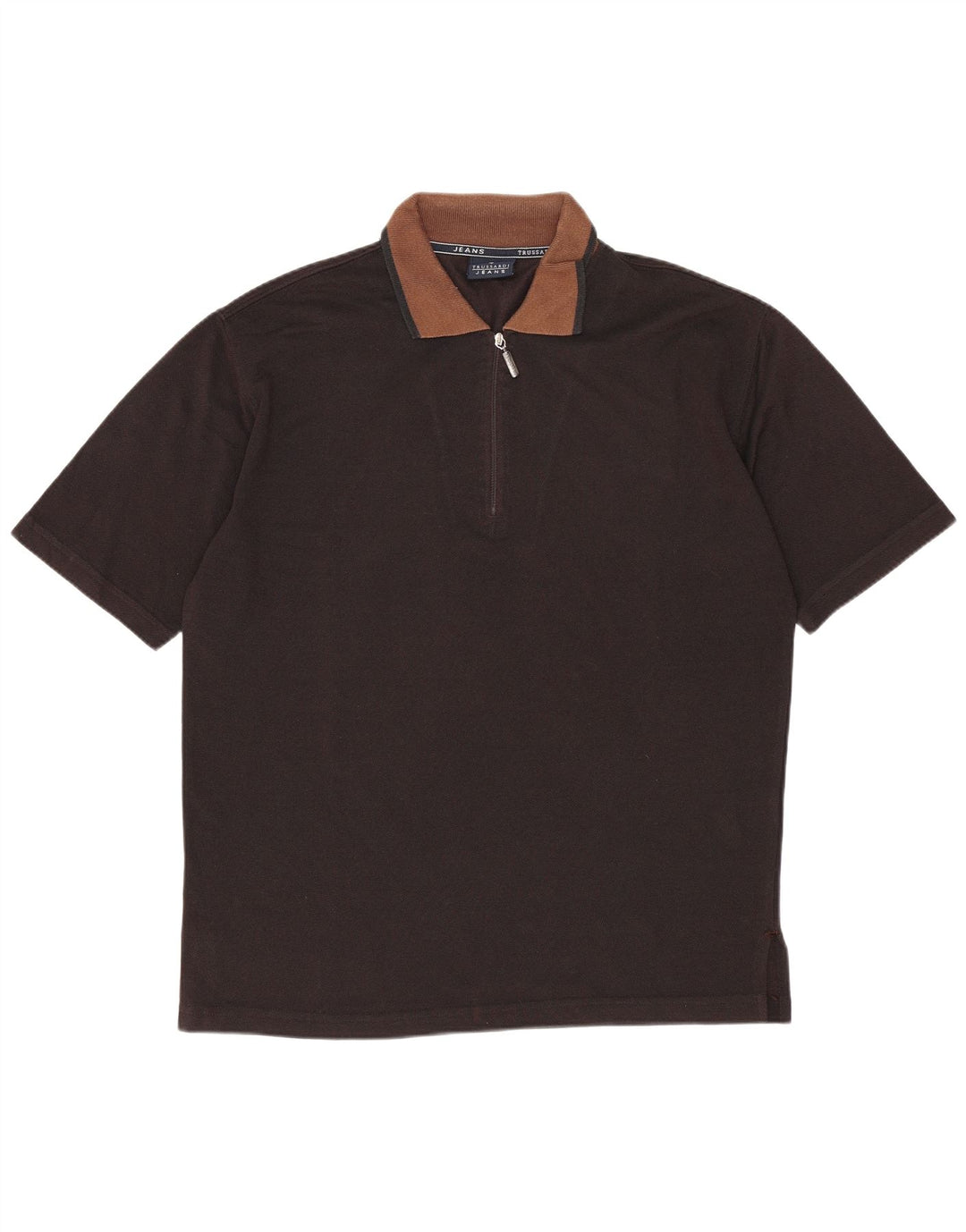 Trussardi Jeans Herren-Poloshirt, Mittelschwarzes Colourblock-Polyester