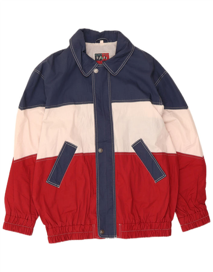 Vintage Herren Bomberjacke IT 50 Medium Mehrfarbiger Farbblock