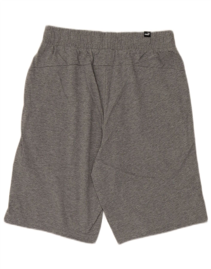 Puma Herren-Sportshorts, klein, grau gefleckte Baumwolle