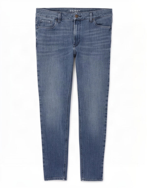 Marks & Spencer Damen-Röhrenjeans mit hoher Taille, UK 16, Größe L, W32, L26, Blau