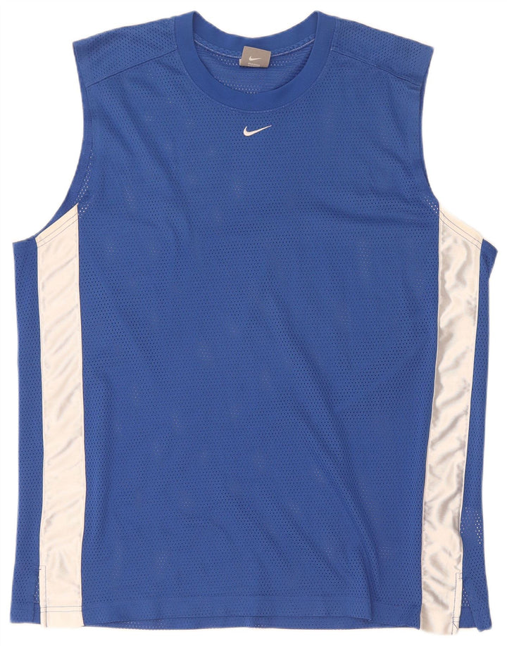 Nike Herren-Weste, großes, blaues Farbblock-Polyester