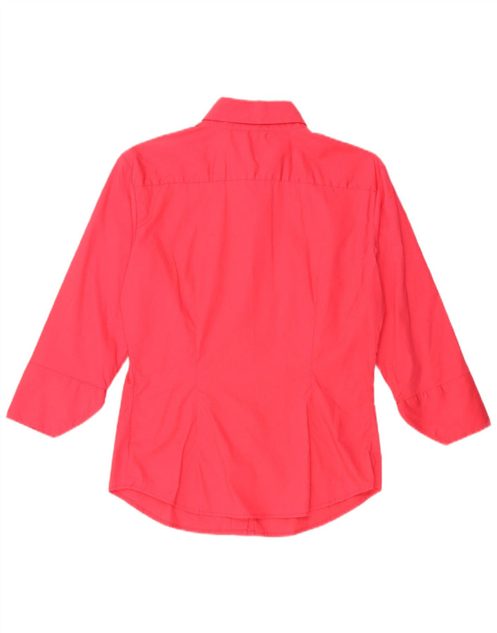 BENETTON Damen-Hemd mit 3/4-Ärmeln, UK 12, Mittelrosa