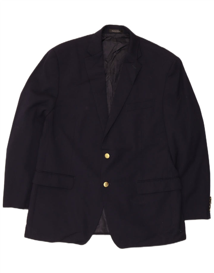 Chaps Herren-Blazer mit 2 Knöpfen, UK 38, mittelmarineblaue Wolle