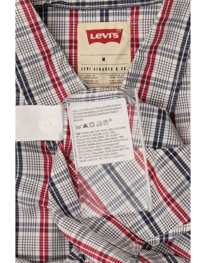 Levi's Herren-Hemd, kurzärmelig, Standard-Passform, mittelblau, kariert, Baumwolle