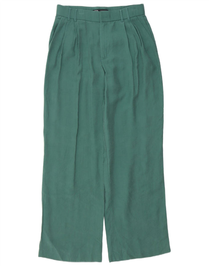 Zara Damen Pegged Chino Hose Medium W28 L32 Grün Modal