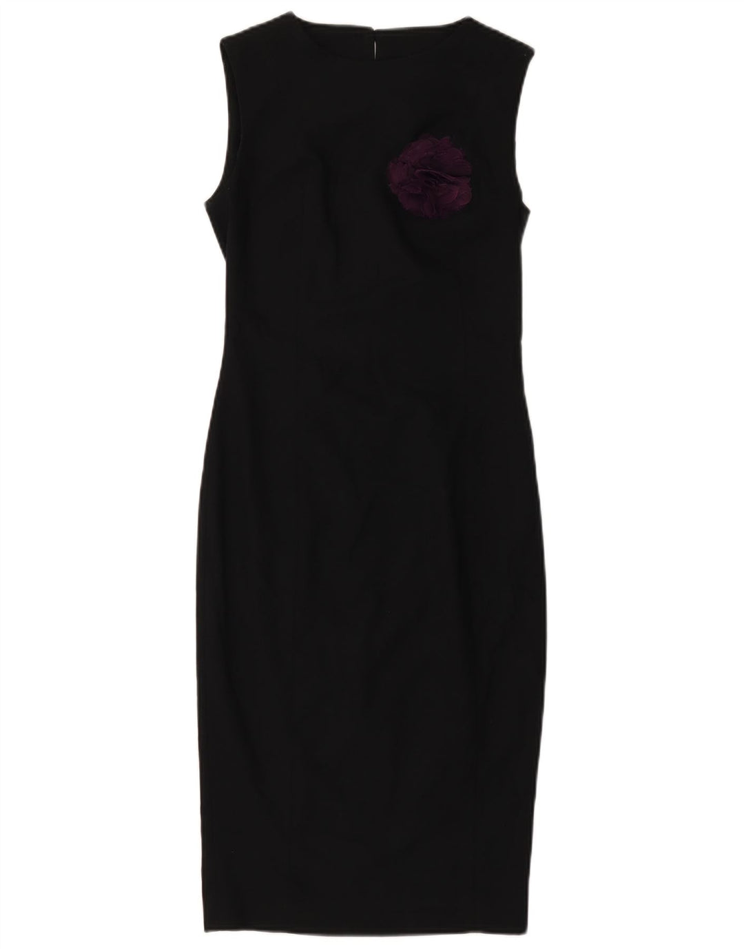 ZARA Damen Ärmelloses Etuikleid UK 4 XS Schwarz geblümtes Polyester