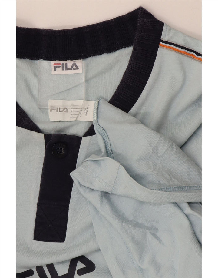 Fila Herren T-Shirt Top Large Blau Baumwolle
