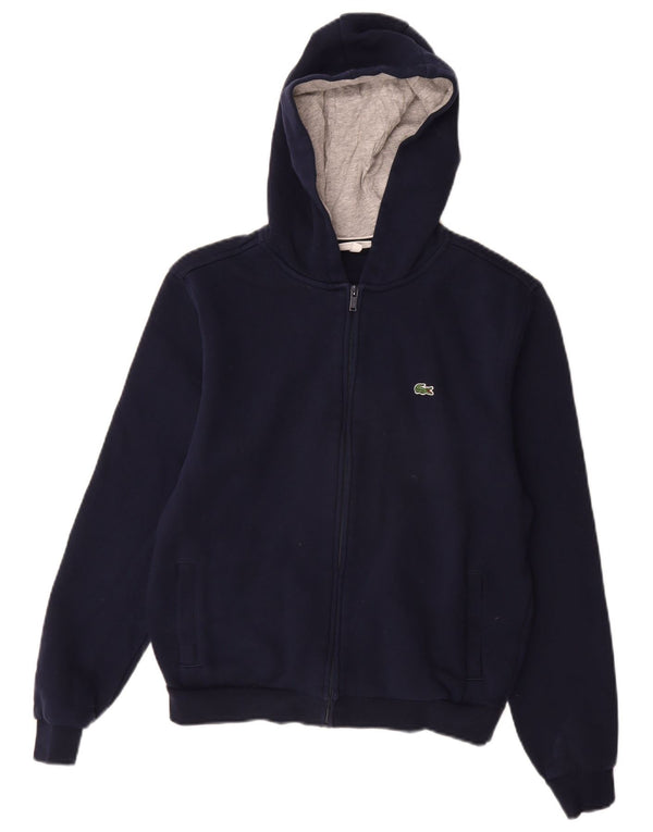 Lacoste Jungen-Kapuzenpullover mit Reißverschluss, 15–16 Jahre, marineblaue Baumwolle