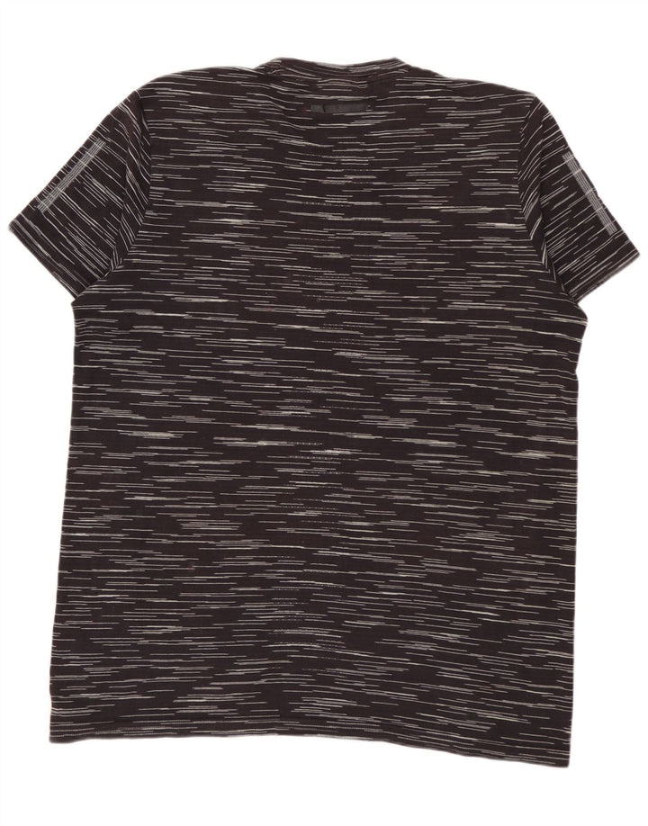 ADIDAS Herren T-Shirt Top Medium Schwarz Nadelstreifen Baumwolle