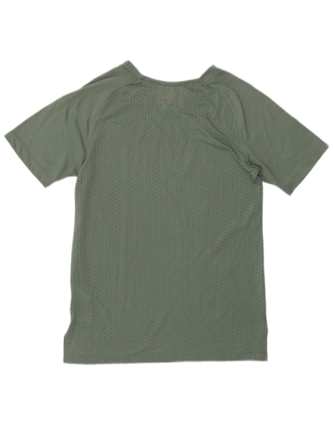 NIKE Damen Dri Fit T-Shirt Top UK 10 Small Grün Polyester