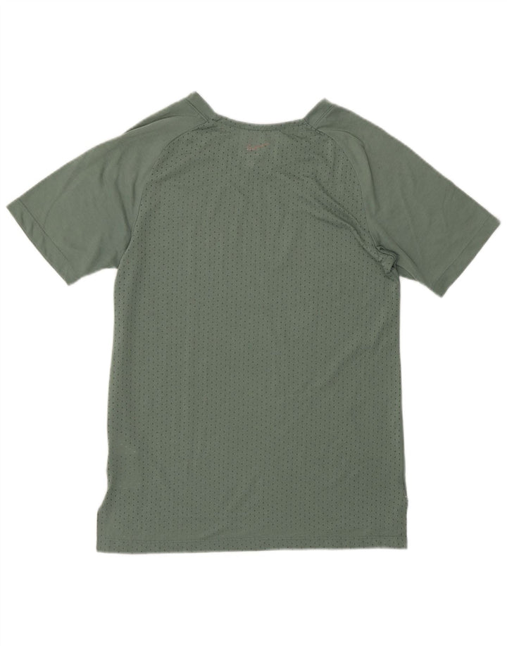 NIKE Damen Dri Fit T-Shirt Top UK 10 Small Grün Polyester