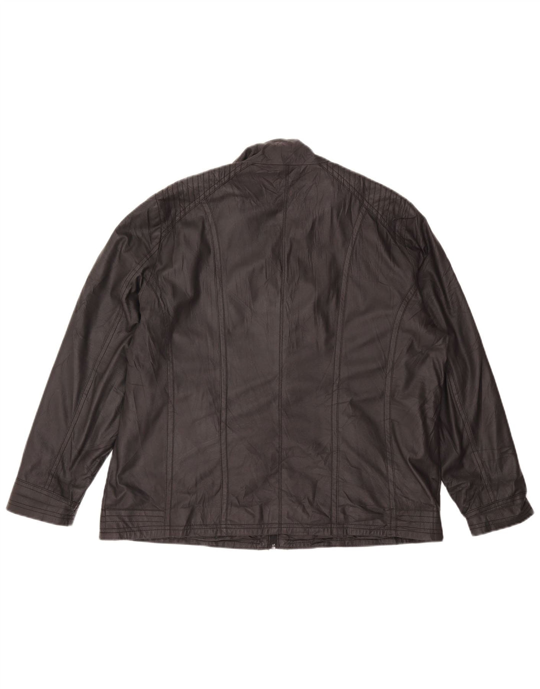 Vintage Herren Kunstlederjacke IT 48 Mittelschwarzes Polyester