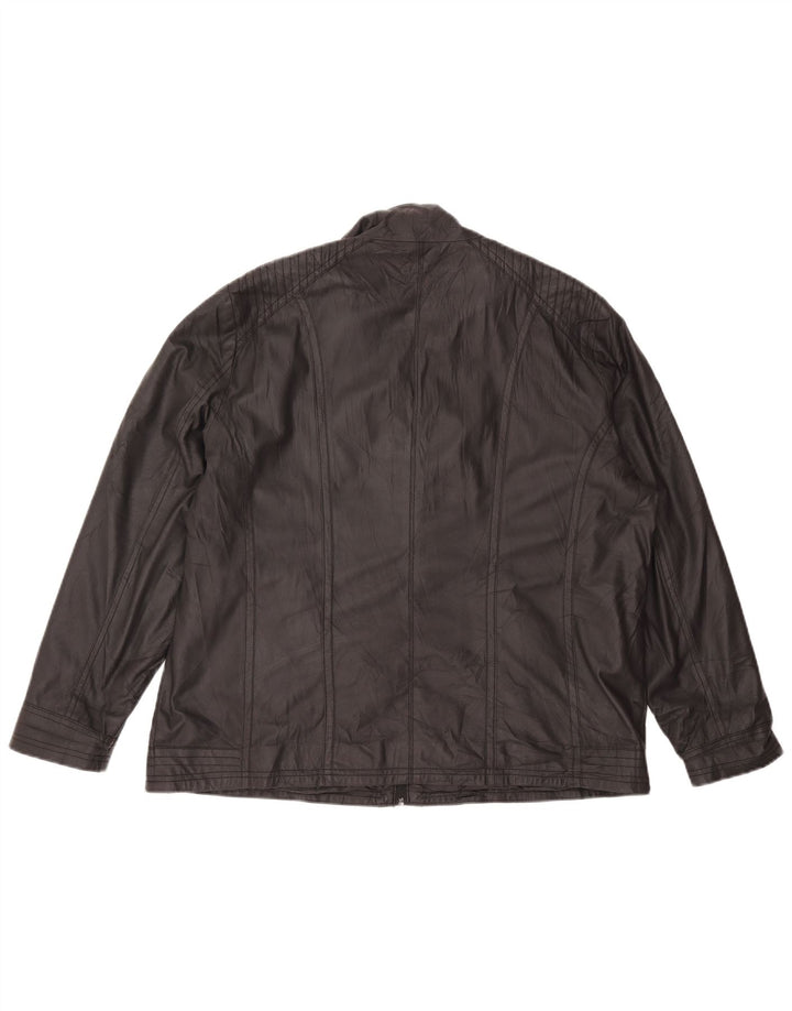 Vintage Herren Kunstlederjacke IT 48 Mittelschwarzes Polyester