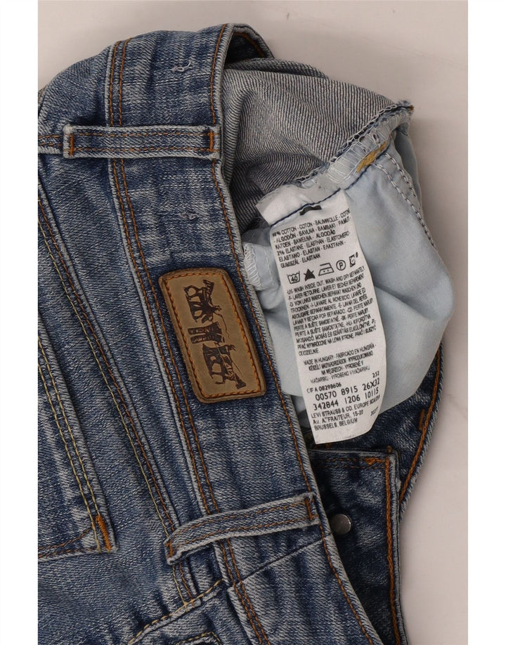 Levi's Damen 570 Denim Shorts W26 Small Blaue Baumwolle