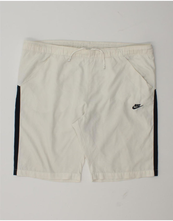 Nike Herren-Sportshorts, mittelweißes Farbblock-Polyester