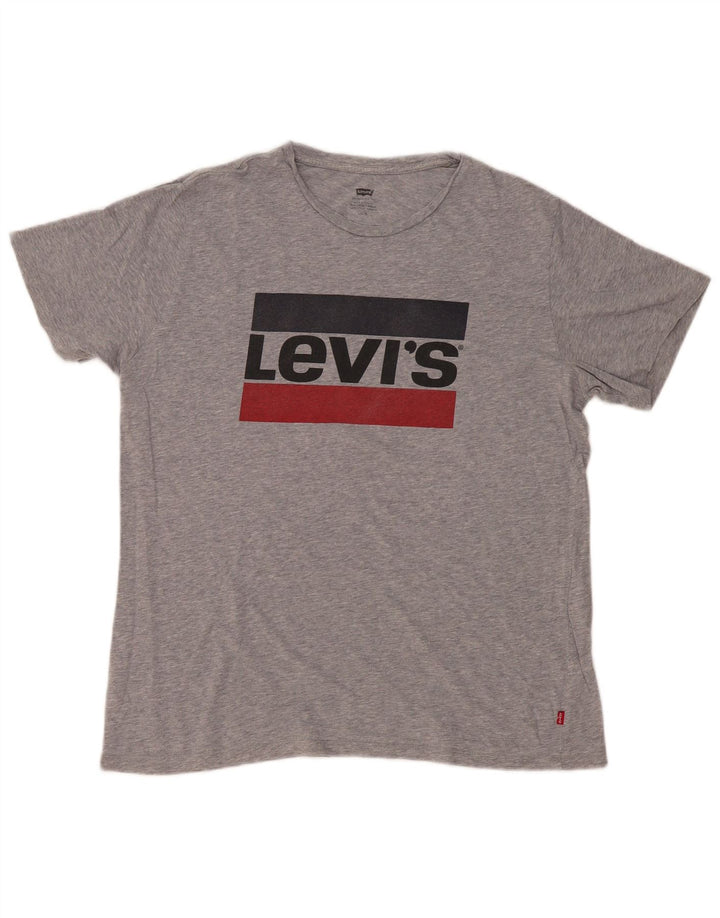 Levi's Herren-T-Shirt mit Grafik, groß, grau gefleckt