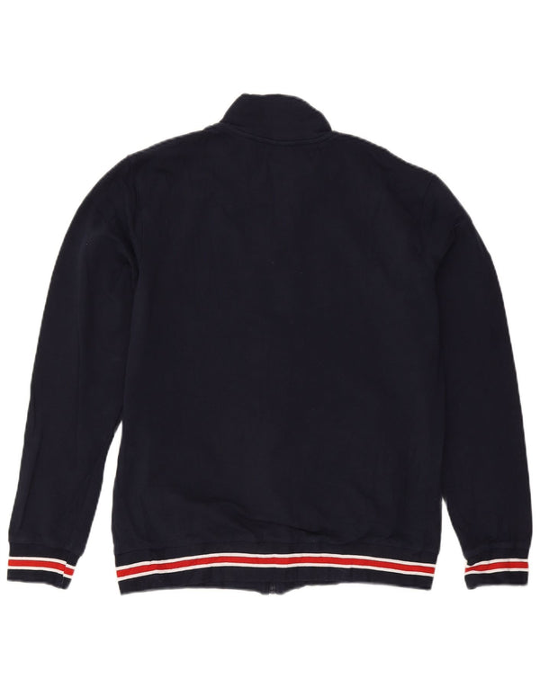 Fila Herren-Trainingsanzug-Oberteil aus Baumwolle in mittlerem Marineblau mit Blockfarben