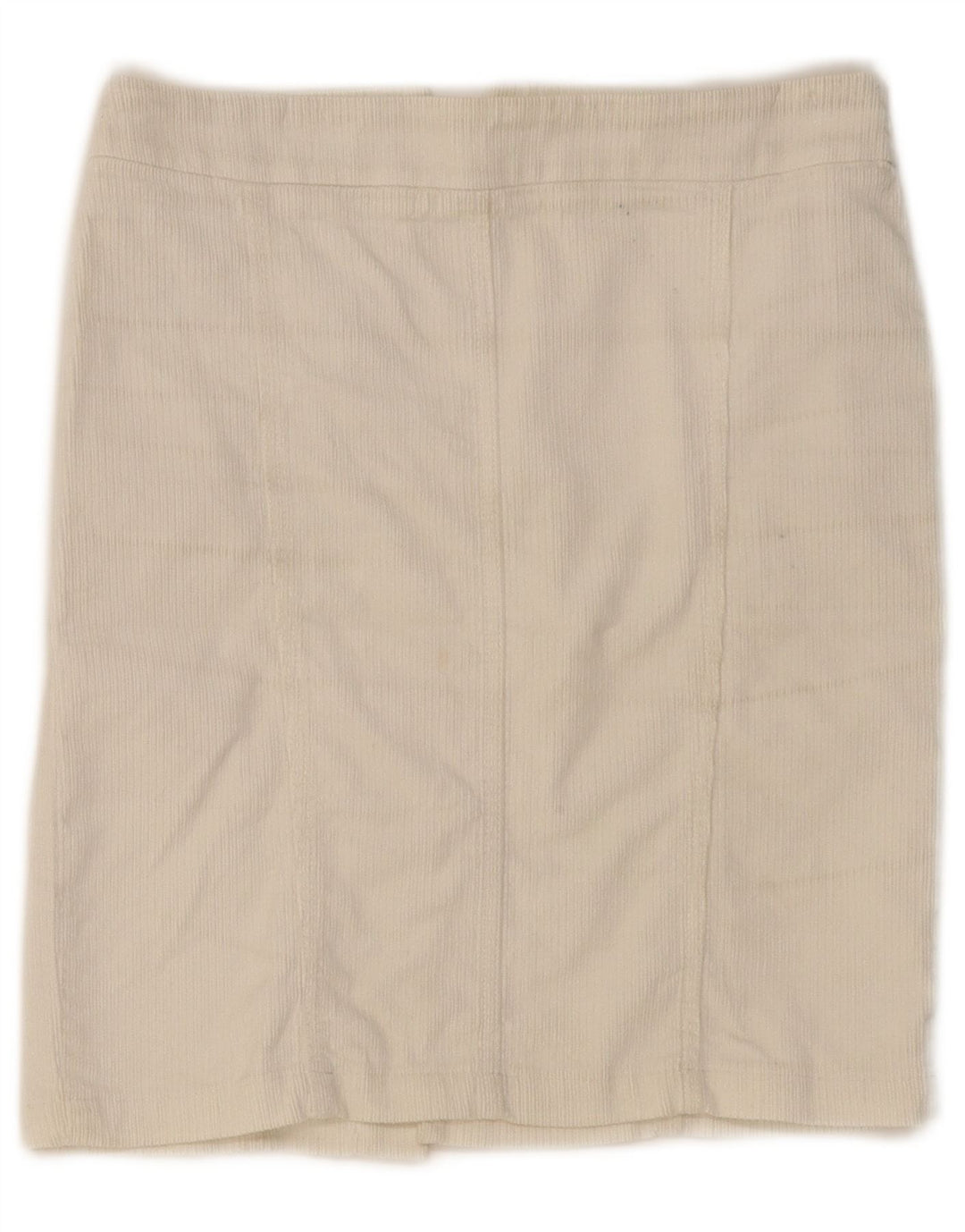 BENETTON Womens Corduroy Skirt IT 44 Medium W30  White Cotton