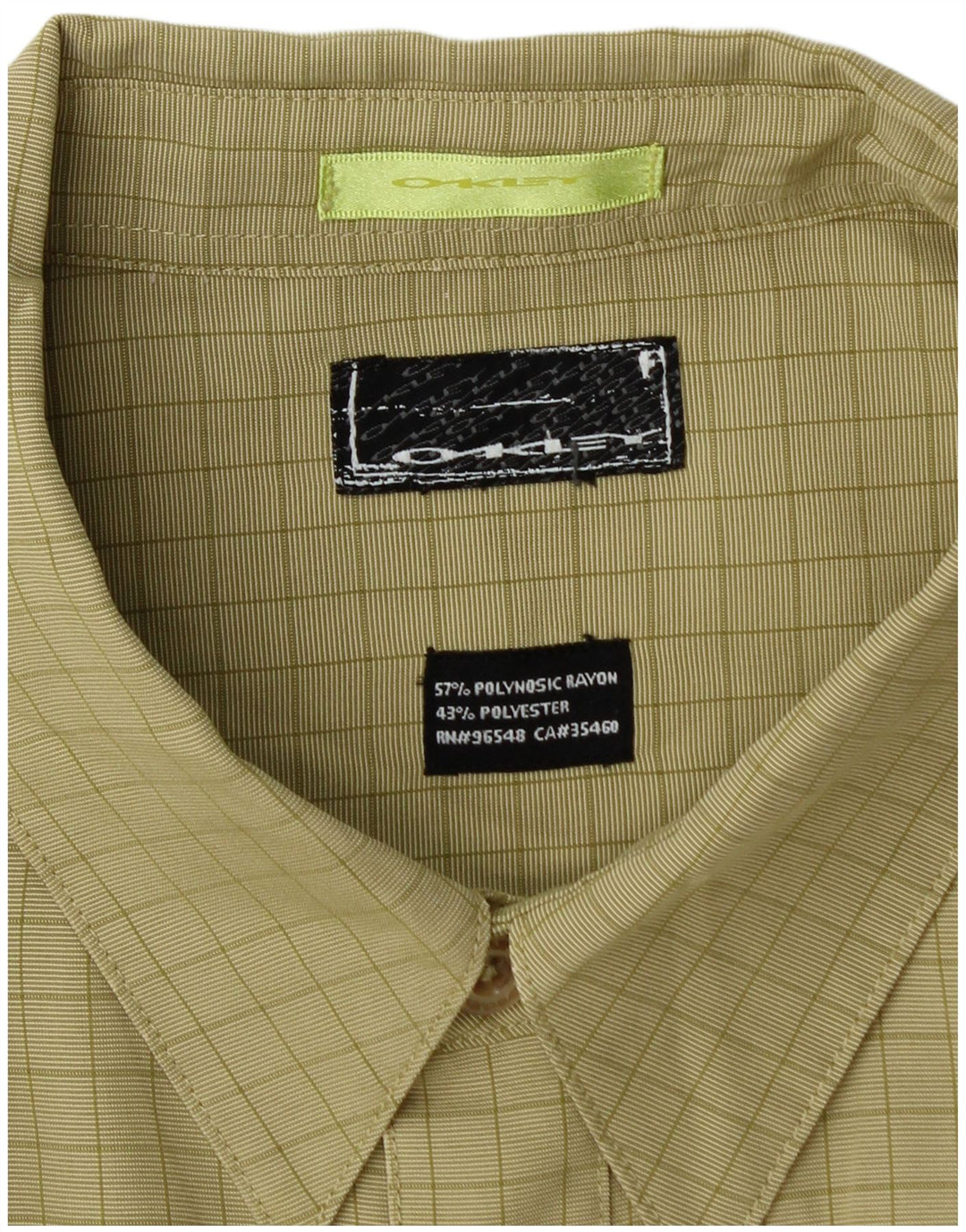 Oakley Herren Kurzarmhemd Large Khaki Check Rayon