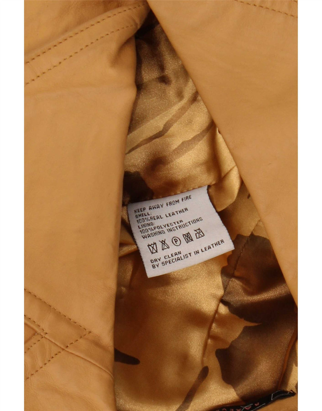 Vintage Damen Lederjacke UK 12 Medium Beige Leder