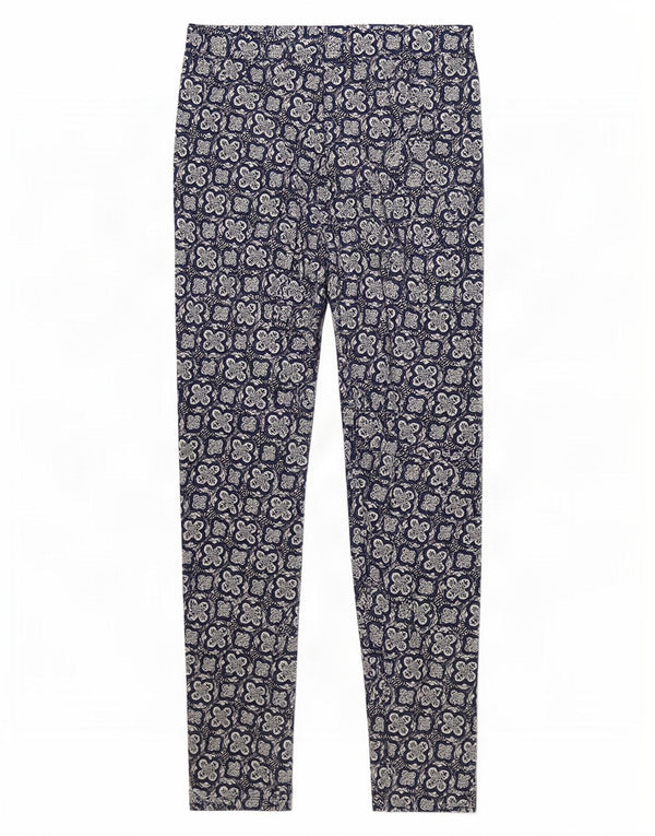 Marks & Spencer Damen-Leggings, UK 10, Größe S, blau, geblümt, Viskose